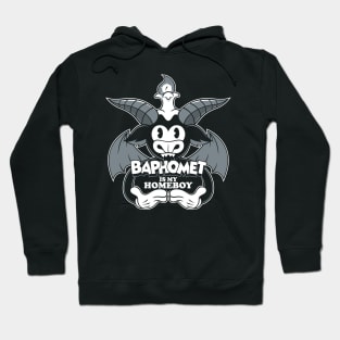 Baphomet Homeboy - Vintage Cartoon Creepy Cute Satanic Goat Hoodie